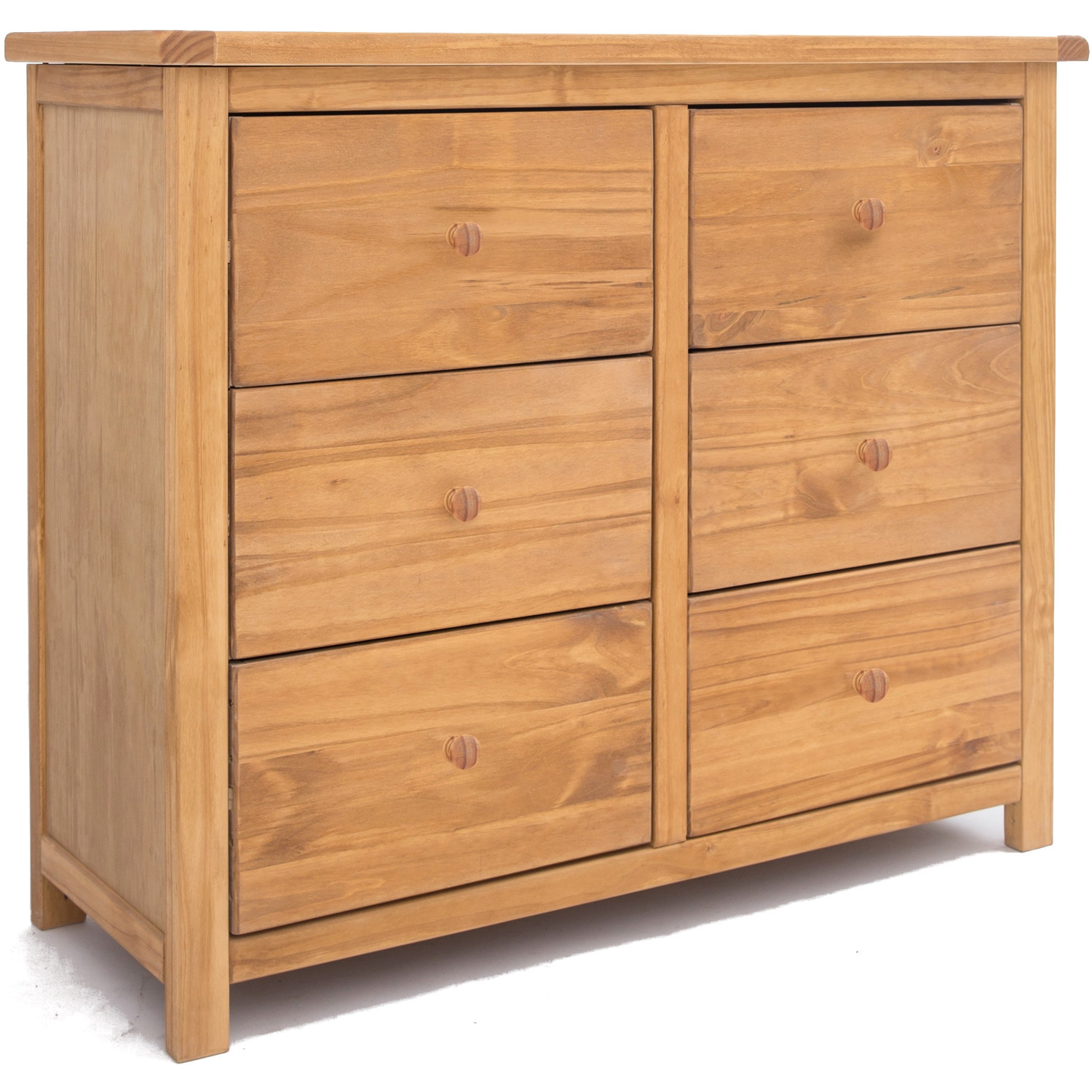 Lugo 3 over 3 Drawer Chest - Grey / Brass