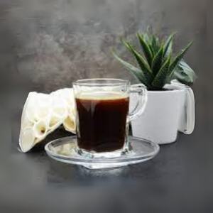 Set of 6 Pasabahce Espresso Cup & Saucer Set - Clear