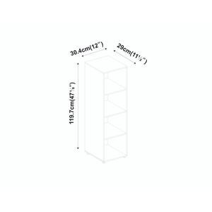 4 -Cube Tall Shelving Unit With Metal Doors - White