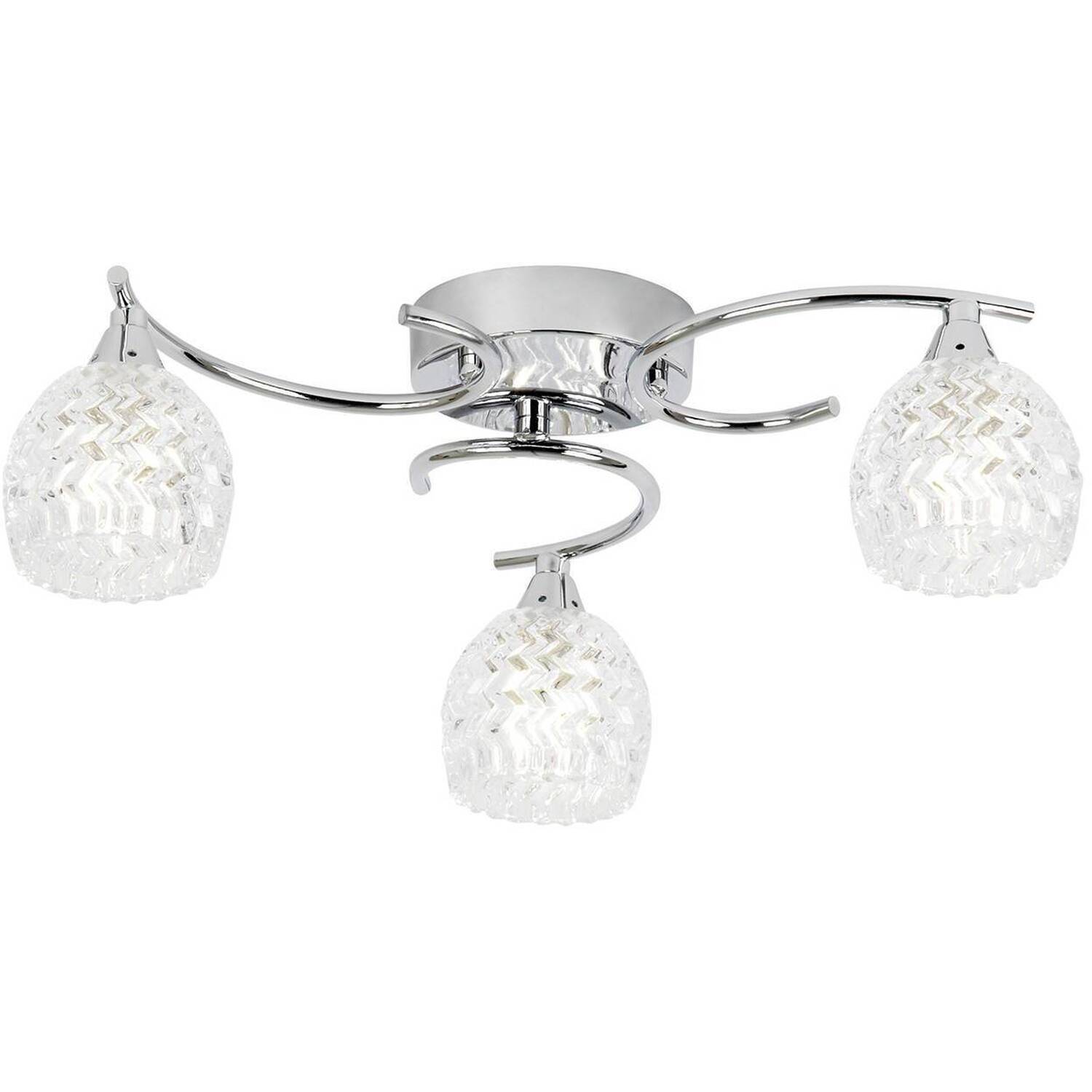 B&Q -  Luminosa Boyer 3 Light Semi Flush Multi Arm Ceiling Light ChromeG9 - Image 9