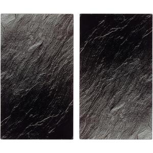 Set of 2 Glass Chopping Boards Stone Effect Non Slip Hob Covers
