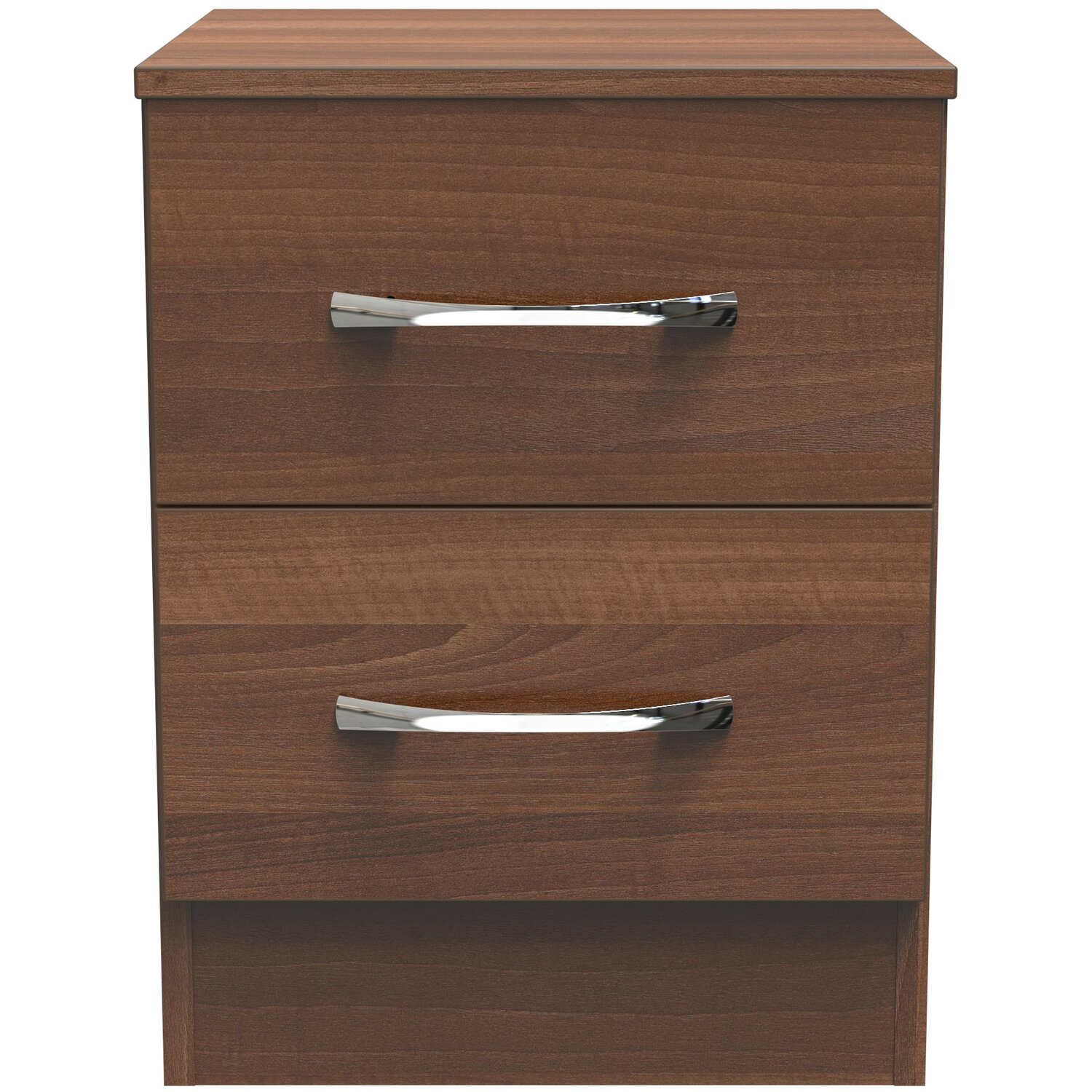 Avon Ready Assembled 2 Drawer Bedside Cabinet - Noche Walnut