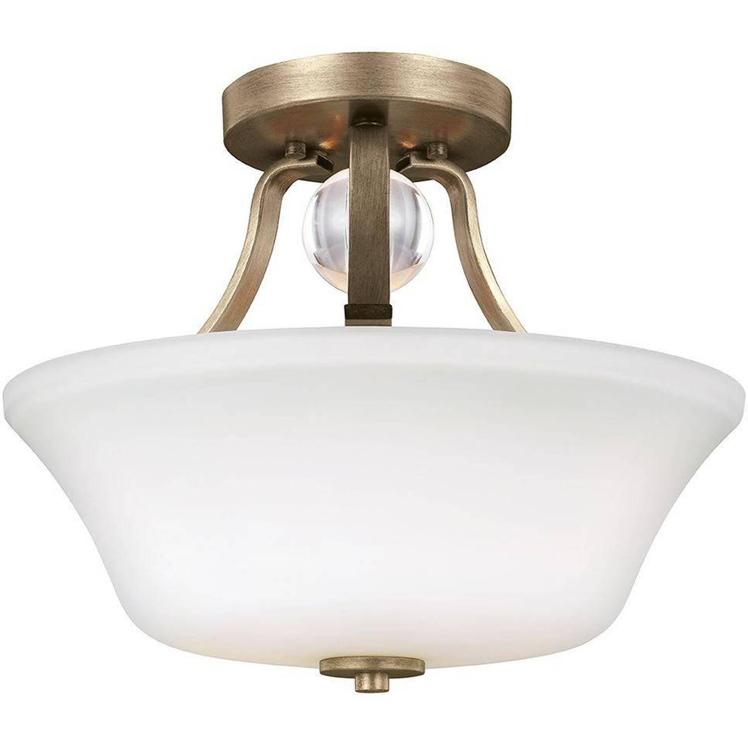 Elstead Evington 2 Light Semi Flush Ceiling Light Gold, E27 - Gold