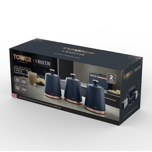 Cavaletto Set of 3 Canisters Midnight Blue
