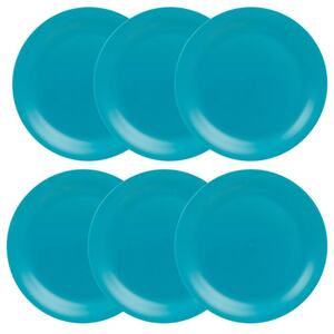 Unbreakable Reusable Plastic Dinner Plates - Red - Set of 6