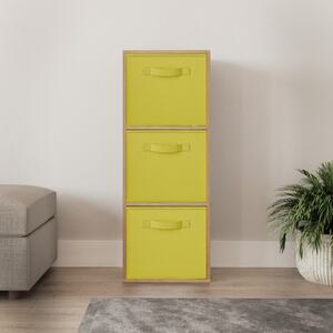 3-Tier Cube Shelving Unit with Inserts - Brown