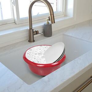 8 Litre Round Stackable Washing Up Bowl - Glitter Red