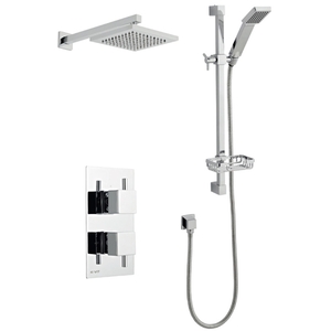 Chrome Thermostatic Concealed Mixer Shower With  Slide Rail  Overhead Drencher