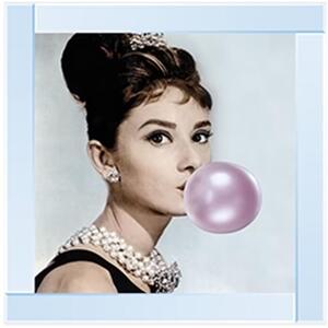 Audrey Bubble Gum ii Glitter Liquid Wall Art