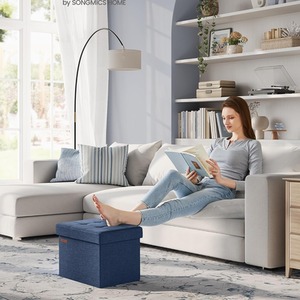 Storage Ottoman, Foldable Small Ottoman Foot Rest, 31 x 41 cm