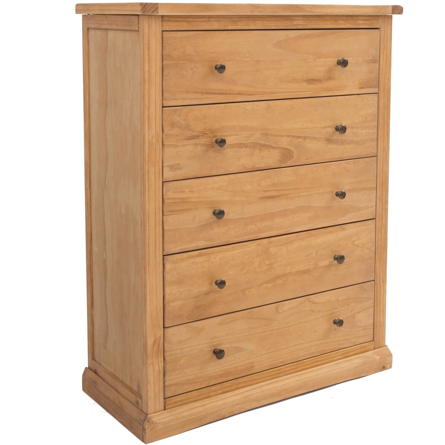 Lucca 5 Drawer Chest - Brown / Brass
