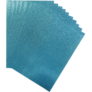 Pack of 10 A4 Sky Blue Coloured Glitter Card 230gsm Sheets