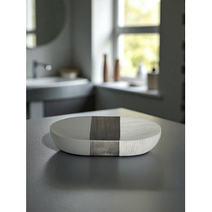 Showerdrape Luxe Grey/White Soap Dish