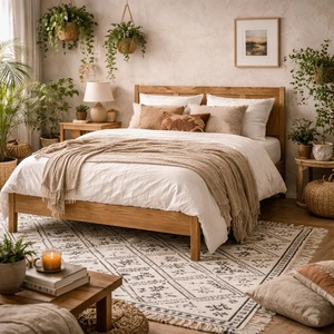 Dungarvan 5ft King Natural Wood Bed with Chevron Headboard