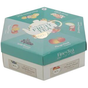 Hexagon Tea Box with 60 Fruit-Flavored Tea Bag Sachets - Multicoloured