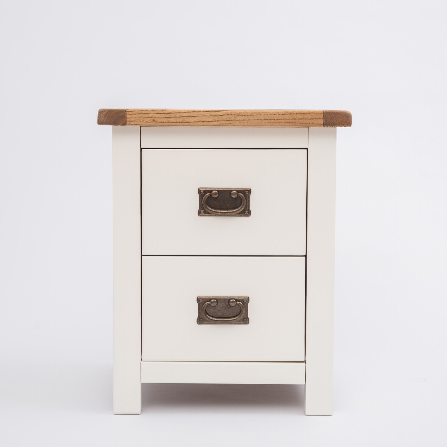 Lovere 2 Drawer Bedside Cabinet - Off White / MDF, Pine, Plywood
