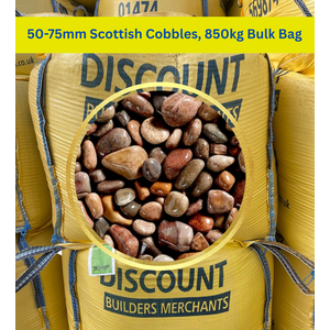 50-75mm Scottish Cobbles, 850kg Bulk Bag - Free Delivery