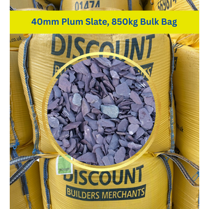 40mm Plum Slate Chippings, 850kg Bulk Bag, Free Delivery