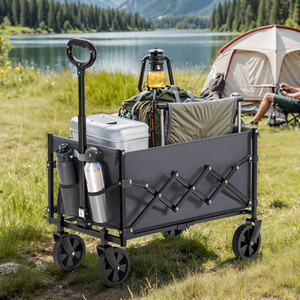 SONGMICS Foldable Garden Camping Trolley with 4 Wheels