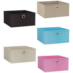 Foldable Fabric Storage Box with Metal Eyelet Handle - Multicolour