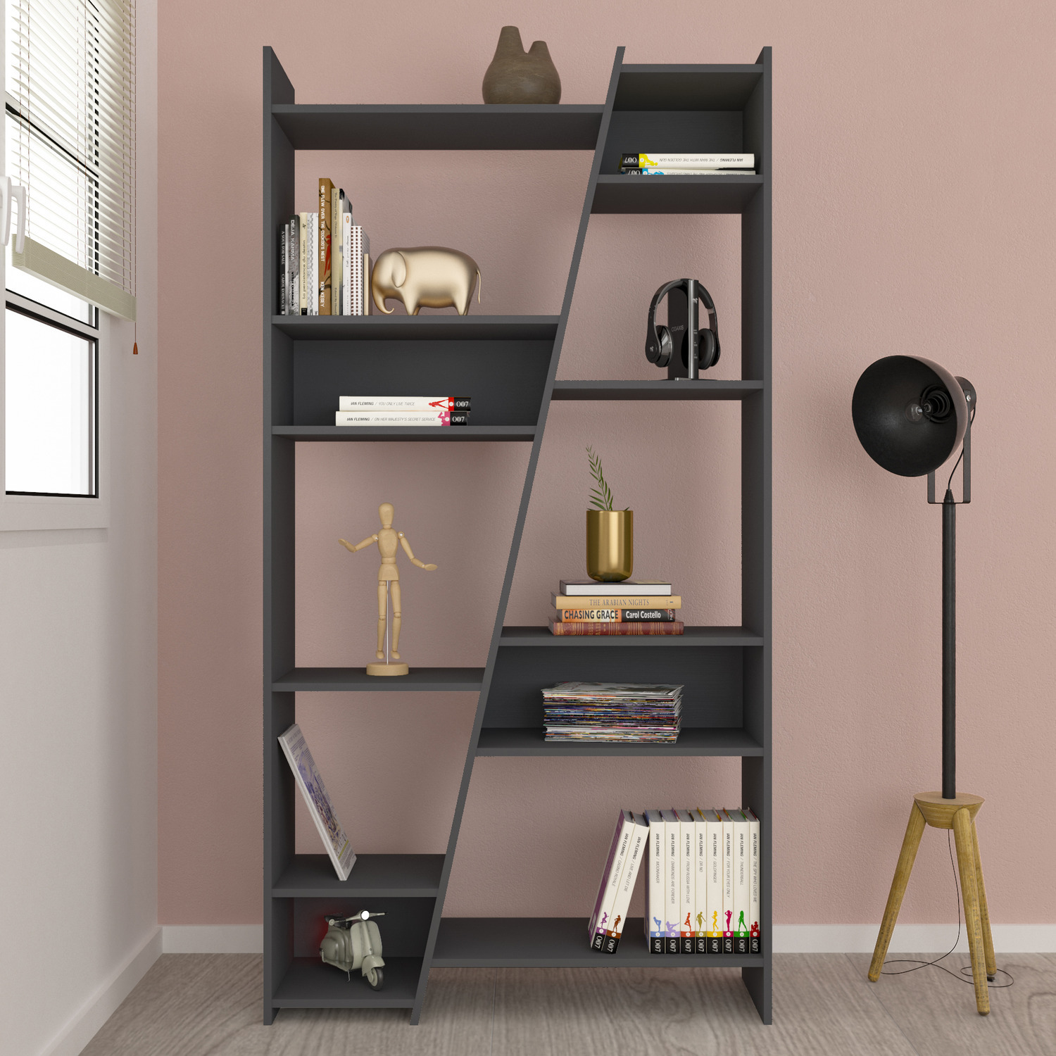 Seconique Naples Tall Bookcase - Grey