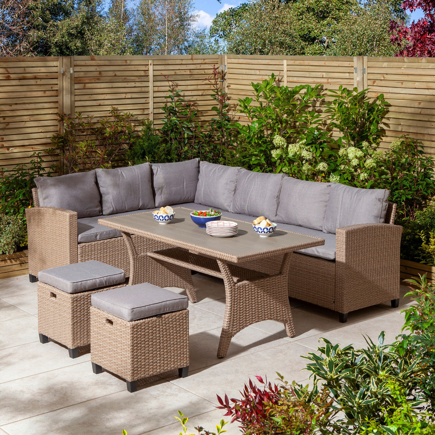 Image of Albany 8 Seater Rattan Garden Corner&hellip;