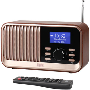 Rechargeable Retro DAB FM Radio Alarm Clock, Bluetooth, USB, Micro SD
