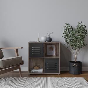 4 -Cube Shelving Unit With Metal Doors - Square - White