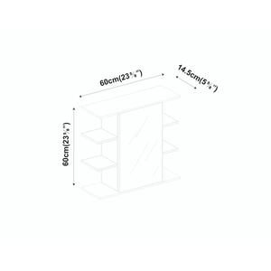 White 1-Door Wall Mounted Bathroom Mirror Cabinet