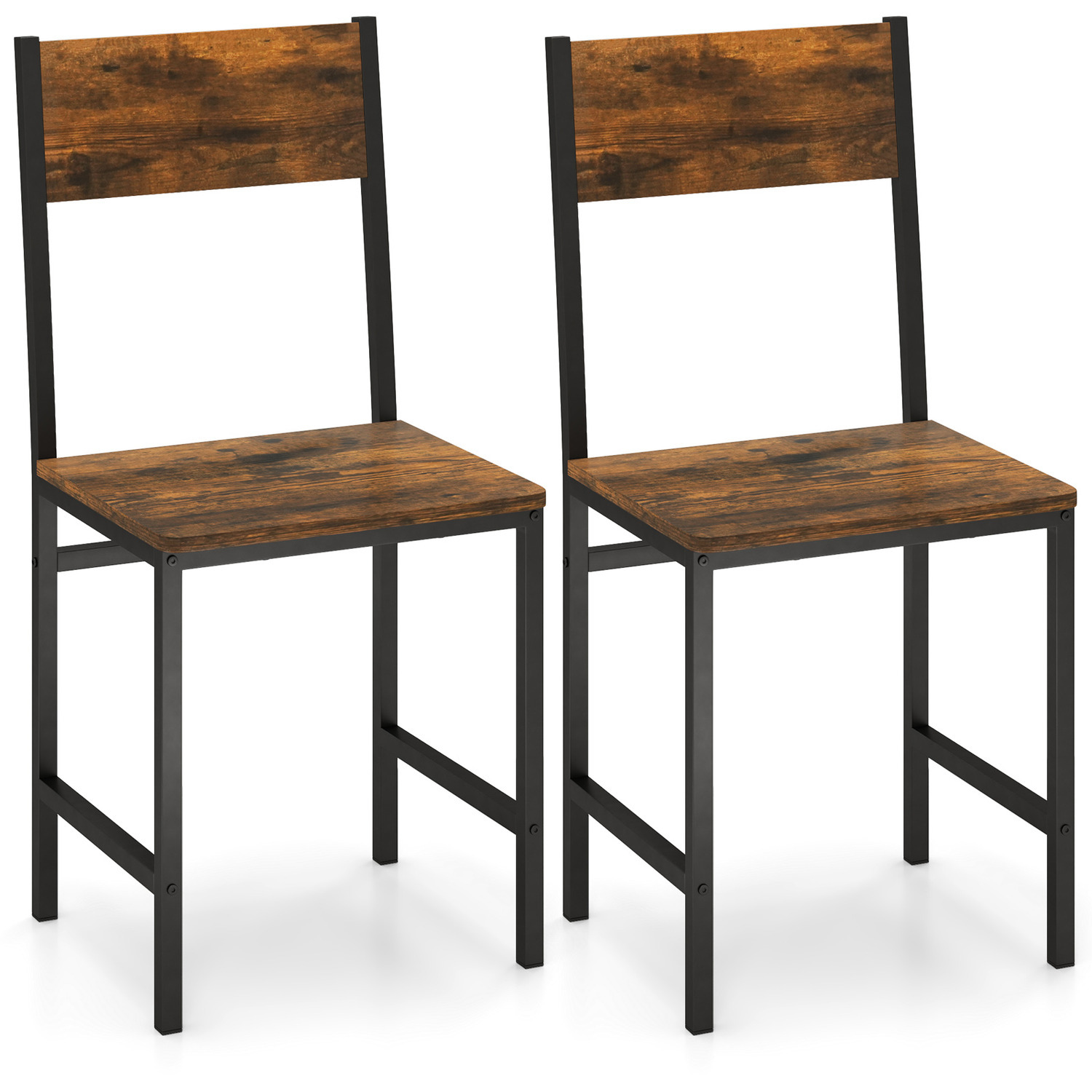 Armless Dinner Chairs Set Of 2 - Brown
