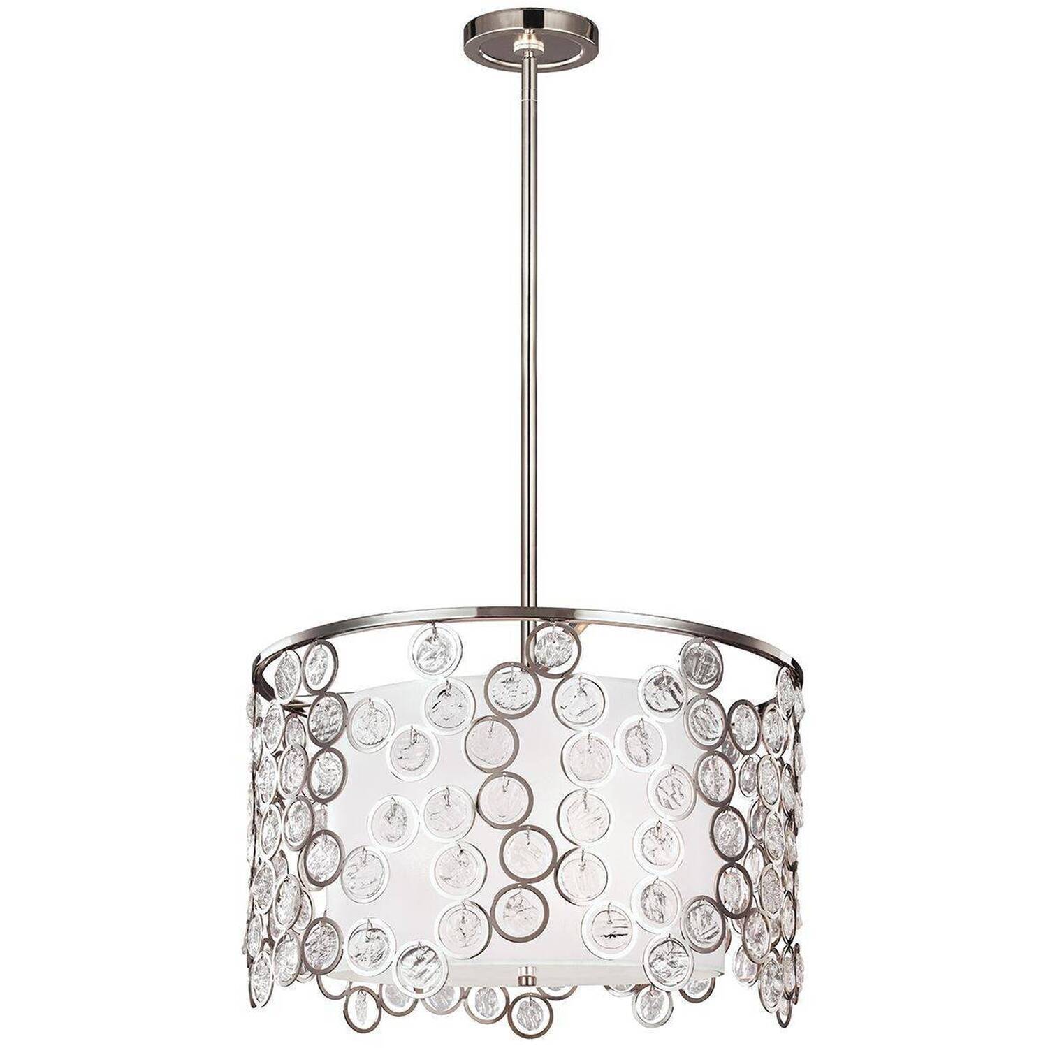 Elstead Lexi 3 Light Round Ceiling Pendant Polished Nickel, E27 - Polished Nickel