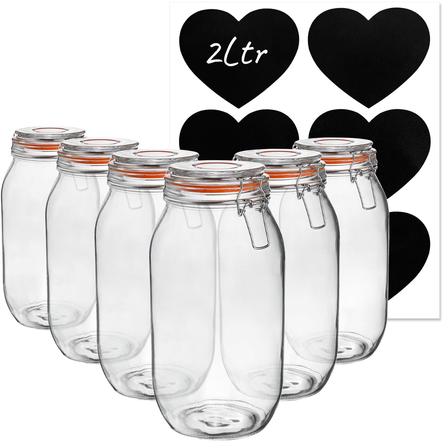 Image of 2 Litre Glass Storage Jars with&hellip;