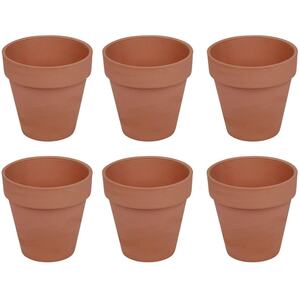 Small Terracotta Plant Pots with Drainage Hole - Set of 6