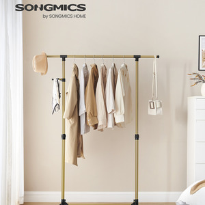 SONGMICS Clothes Rack with Castors, Garment Rack, Adjustable Height Between 97-1