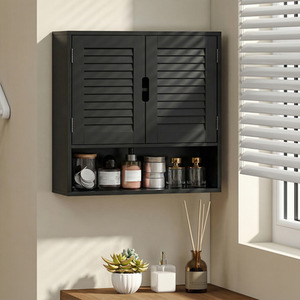 HOMCOM Bathroom Cabinet Wall Mounted Cabinet with Adjustable Shelves