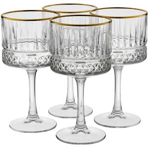 Elysia Cocktail Goblets With Gold Rim Sets 500ml - Clear - Set of 4
