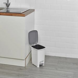 15L Slim Pedal Waste Bin Insert Step On Lid - Grey