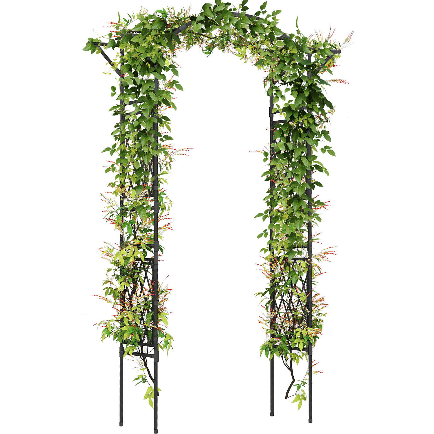 170 X 210 Cm Garden Arch Trellis - Black