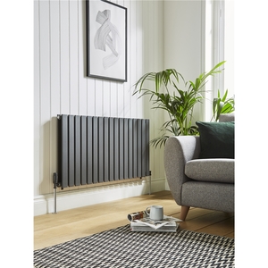 Single 600mm Tall Anthracite Horizontal Panel Radiator