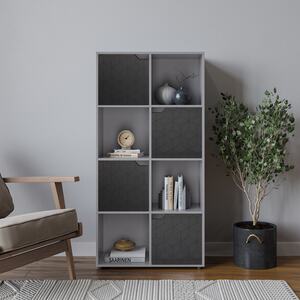8-Cube Shelving Unit With Geo Doors - Grey