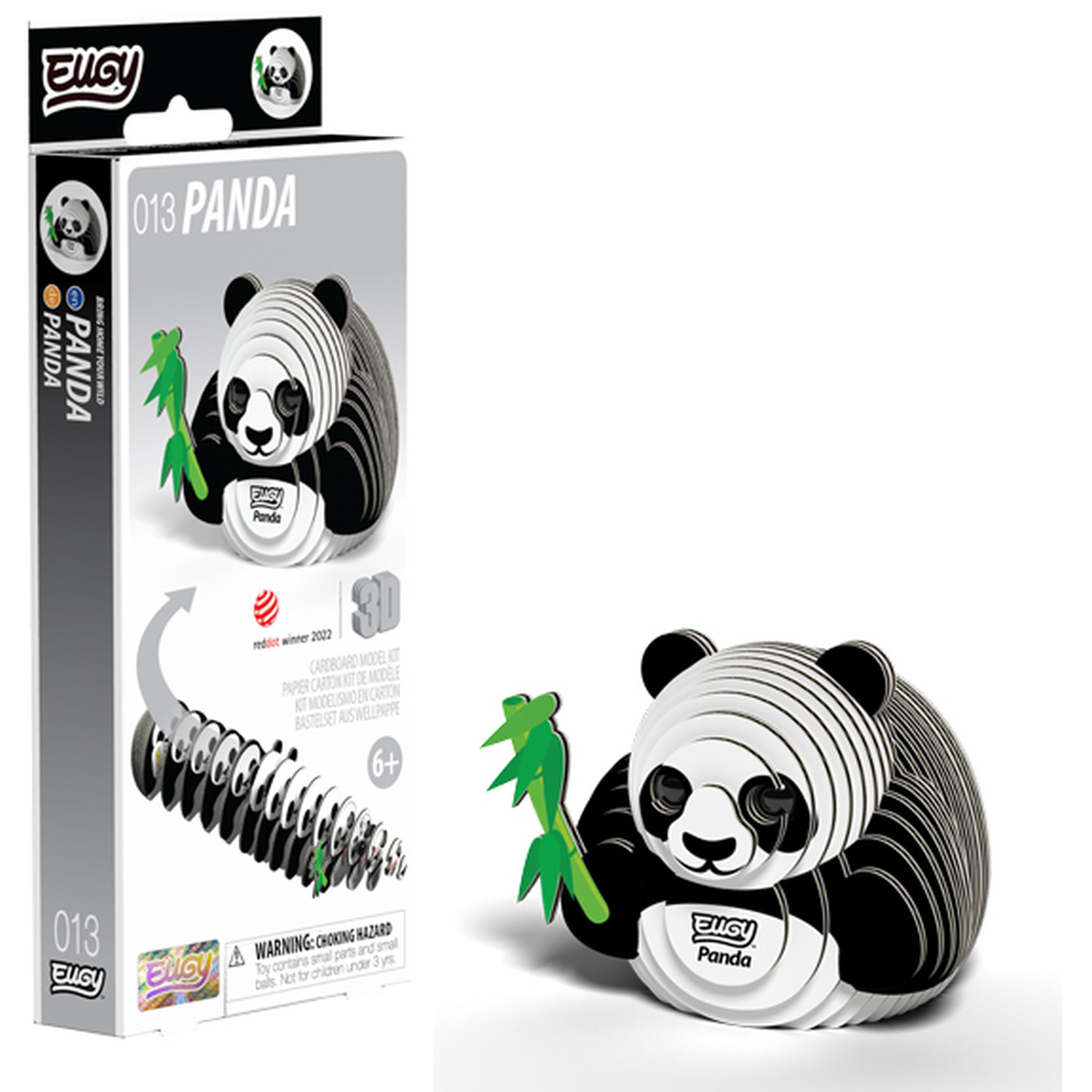 Eugy 3D Panda Model - Black & White