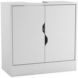 Bathroom Sink Cabinet with Partial Pedestal - White