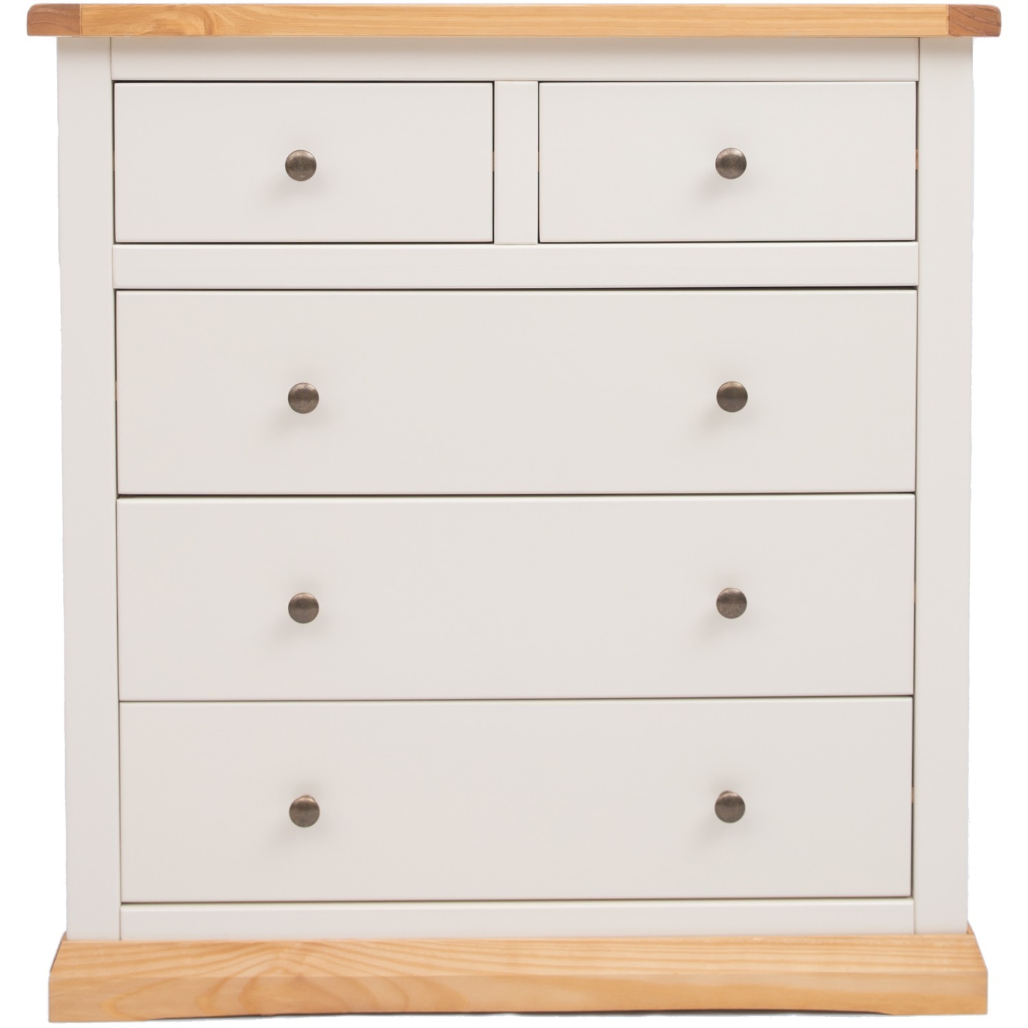 Trevi 2 over 3 Drawer Chest - White / Wood