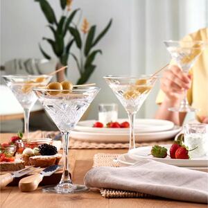 4-Pcs Glass Martini Long Stemmed Cocktail Drinking Glasses - Clear