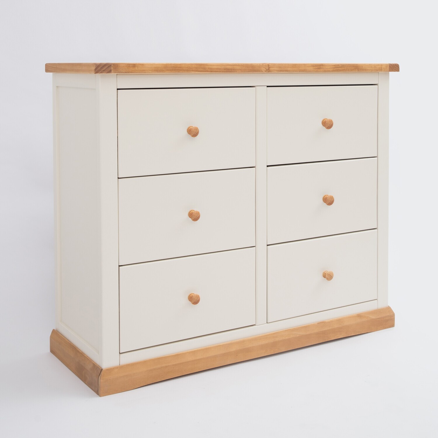 Trevi 3 over 3 Drawer Chest - White / Metal