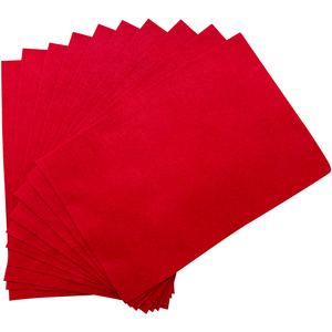 Pack of 10 A4 Red Coloured Felt 180gsm Sheets