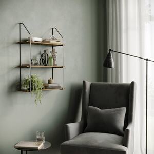 Modern Industrial Wall Shelf 80cm - Wild Oak