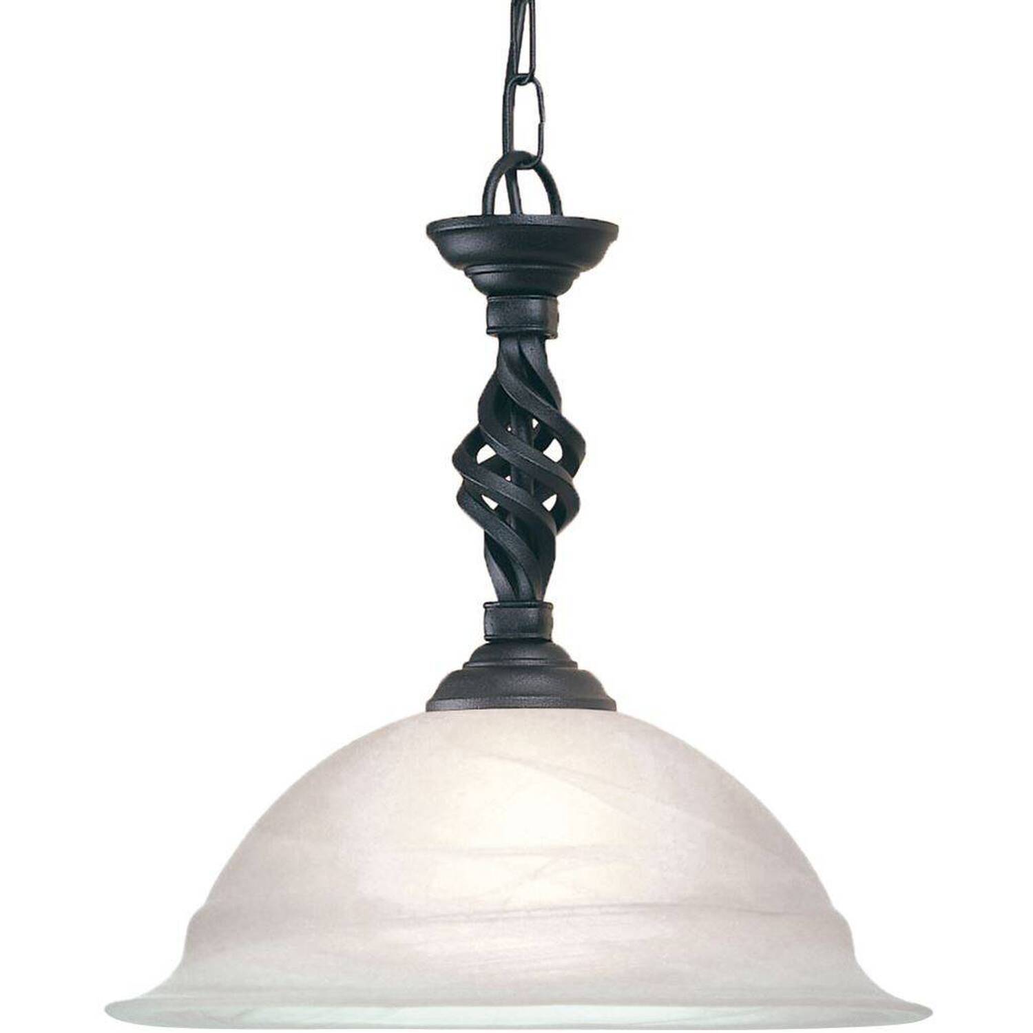 Elstead Pembroke 1 Light Dome Ceiling Pendant Black, E27 - Black