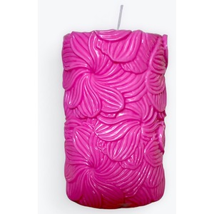 Fuchsia Scented Flower-Shaped Organic Wax Pillar Candle