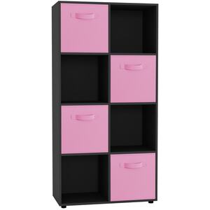 8-Cube Shelving Unit With Non Woven Inserts - Black